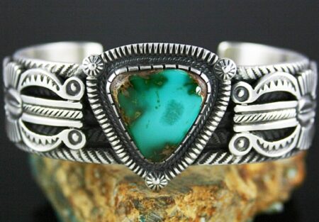 Calvin Martinez Rare Gem Grade Royston Turquoise Ingot Bracelet