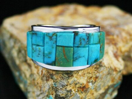 Tommy Jackson High Grade Candelaria And Royston Turquoise Inlay Ring