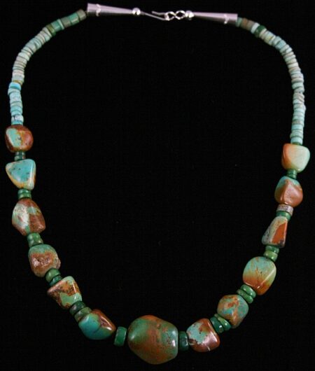Sammie Kescoli Begay High Grade Royston Turquoise Nugget Necklace