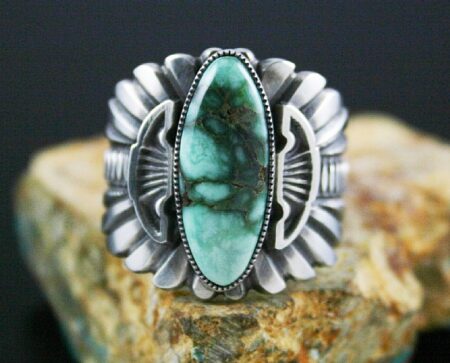 Sammie Kescoli Begay Rare High Grade Damele Turquoise Ingot Ring