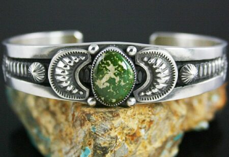 Sammie Kescoli Begay Rare High Grade Carico Lake Turquoise Ingot Bracelet