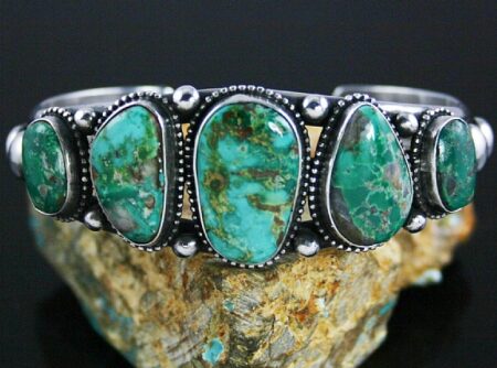 Etta Endito Rare High Grade Fox Turquoise Row Bracelet
