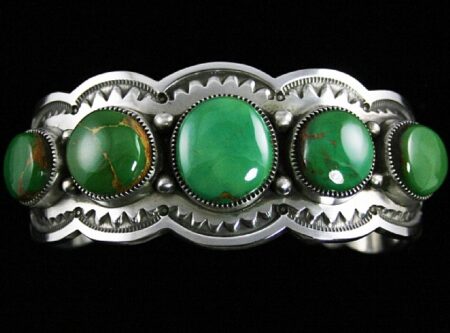 Sammie Kescoli Begay Rare Gem Grade Royston Turquoise Ingot Bracelet