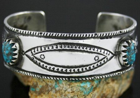 Arland Ben Rare High Grade Candelaria Turquoise Ingot Revival Bracelet