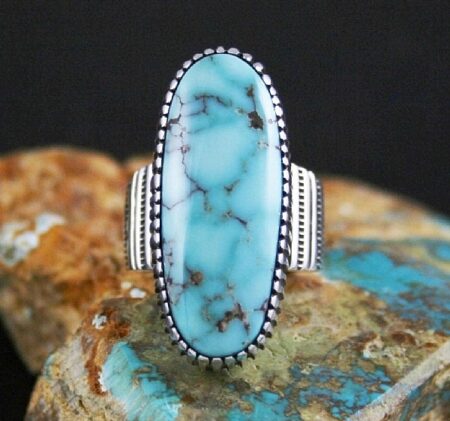 Ned Nez Rare Gem Grade Dry Creek Turquoise Ring