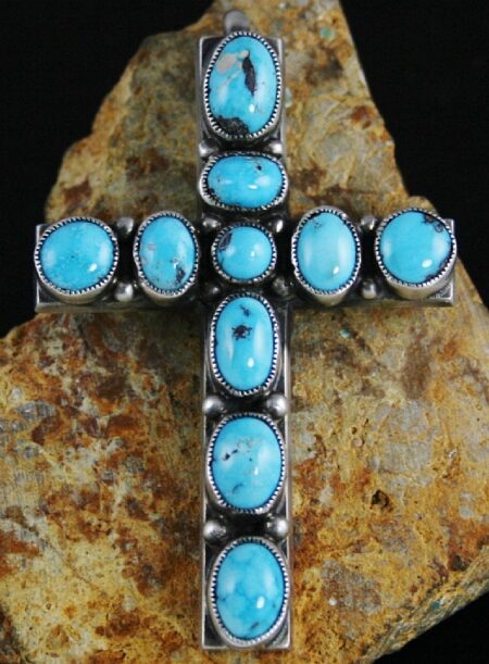 Calvin Martinez Rare Persian Turquoise Ingot Cross