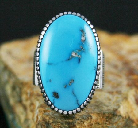 Ned Nez Rare Gem Grade Castle Dome Turquoise Ring