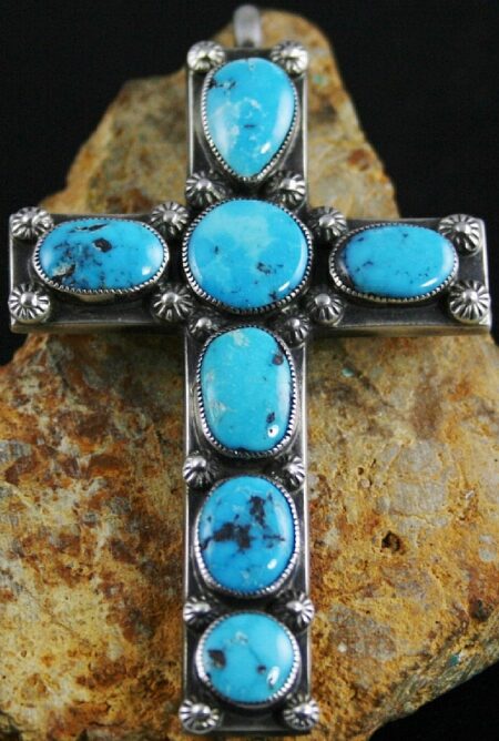 Calvin Martinez Rare Persian Turquoise Ingot Cross