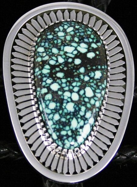 Leonard Nez Rare Gem Grade New Lander Spiderweb Varascite Overlay Bolo Tie