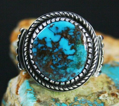 Tommy Jackson Rare Gem Grade Apache Blue Turquoise Ingot Ring
