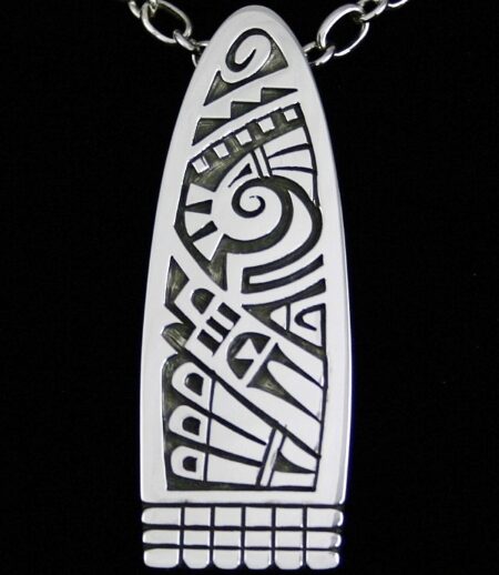 Chalmers Day Prayer Feather Design Overlay Pendant