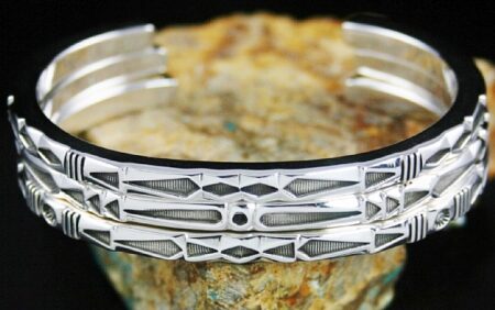 Jennifer Curtis Three Piece Sterling Silver Bangle Bracelet Set