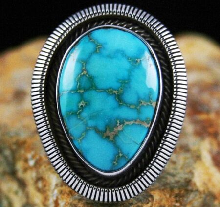 Ned Nez Rare Gem Grade Darling Darlene Spiderweb Turquoise Ring