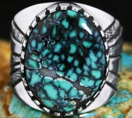 Leonard Nez Rare Gem Grade New Lander Spiderweb Varascite Ring