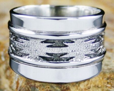 Alfred Joe Navajo Rug Pattern Design Ring