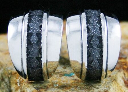 Alfred Joe Navajo Rug Pattern Design Half Hoop Earrings