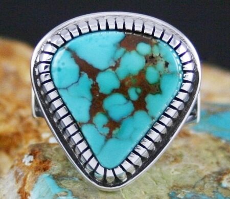 Jennifer Curtis Rare Gem Grade Royston Spiderweb Turquoise Ring