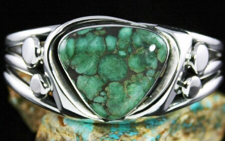Orville Tsinnie Rare High Grade Damele Spiderweb Turquoise Bracelet