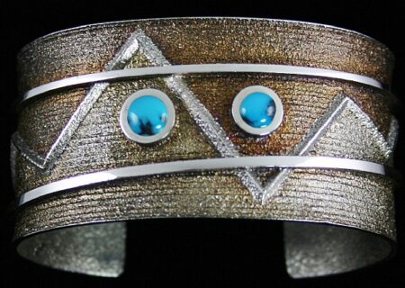 Ric Charlie Rare Gem Grade Bisbee Turquoise Tufa Cast Bracelet