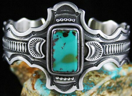 Sammie Kescoli Begay High Grade Royston Turquoise Ingot Bracelet