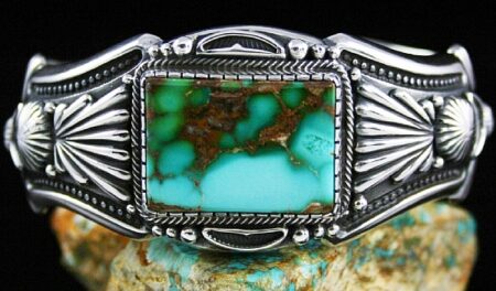 Harry H. Begay Rare Gem Grade Royston Turquoise Ingot Bracelet