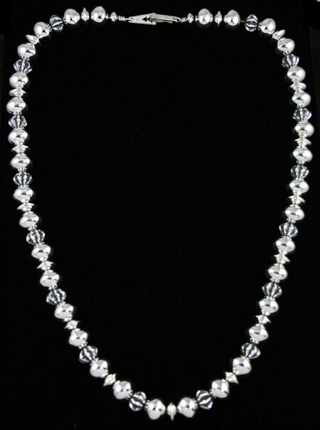 Alfred Joe Sterling Silver Fluted and Round Bead Necklace