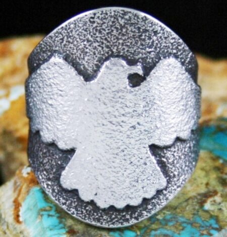 Darryl Dean Begay Thunderbird Design Tufa Cast Ring