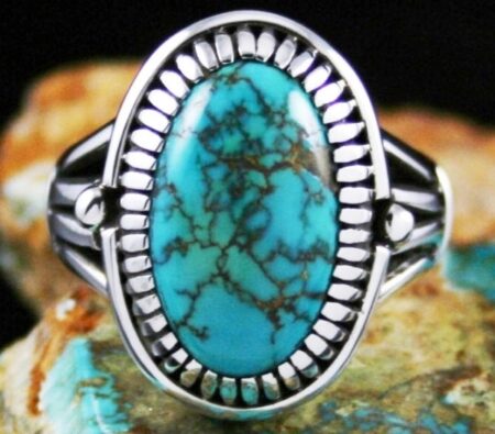 Jennifer Curtis Rare Gem Grade Carico Lake Supreme Turquoise Ring