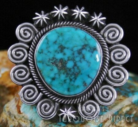 Terry Martinez Rare High Grade Morenci Turquoise Ring