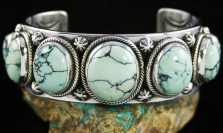 Ned Nez Rare Gem Grade Colorback Varascite Double Sided Row Bracelet