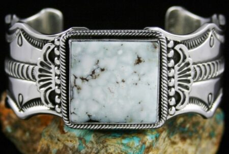 Ned Nez Rare High Grade Dry Creek Turquoise Double Sided Bracelet