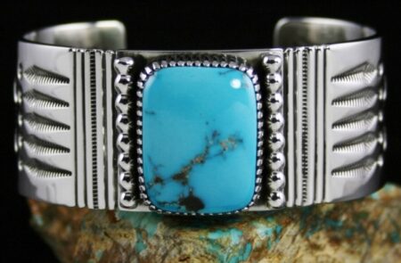 Ned Nez Rare High Grade Castle Dome Turquoise Double Sided Bracelet