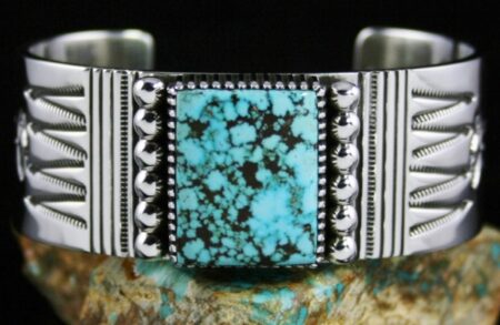Ned Nez Rare High Grade Turquoise Mountain Spiderweb Double Sided Bracelet