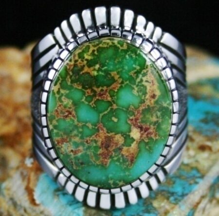 Alton Bedonie Rare Gem Grade Royston Spiderweb Turquoise Ring