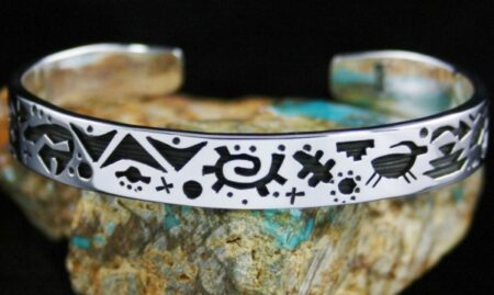 Kee Yazzie Petroglyph Design Overlay Bracelet