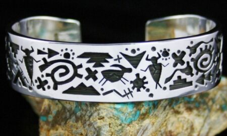 Kee Yazzie Petroglyph Design Overlay Bracelet