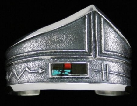 Aaron Anderson Multi-Color Inlay Tufa Cast Bracelet