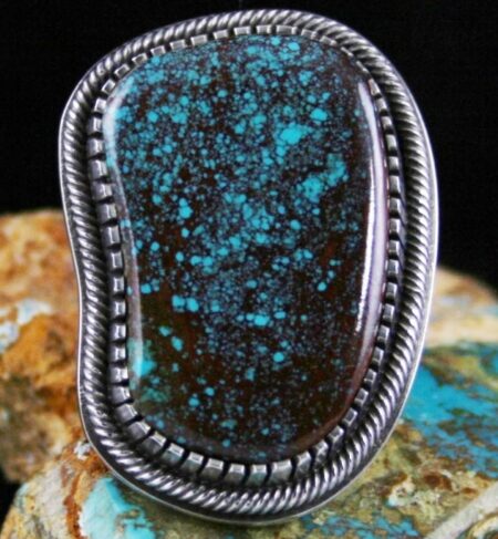 Tommy Jackson Rare Gem Grade Red Mountain Spiderweb Turquoise Ring