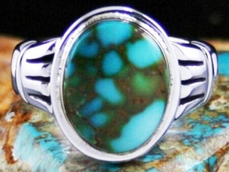 Jennifer Curtis Rare Gem Grade Candelaria Spiderweb Turquoise Solid 14K Gold Over Sterling Silver Ring