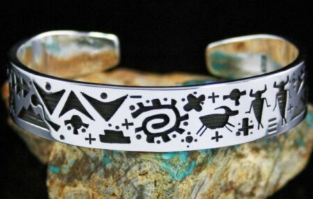 Kee Yazzie Petroglyph Design Overlay Bracelet
