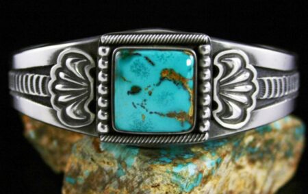 Sammie Kescoli Begay Rare High Grade Easter Blue Turquoise Ingot Bracelet