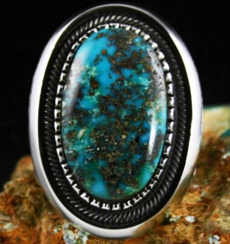 Terry Martinez Rare High Grade Apache Blue Turquoise Ring