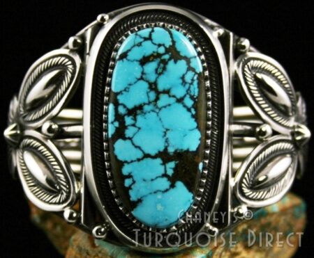 Terry Martinez Rare Gem Grade Danny Boy Spiderweb Turquoise Bracelet