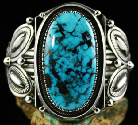 Terry Martinez Rare Gem Grade Apache Blue Turquoise Bracelet