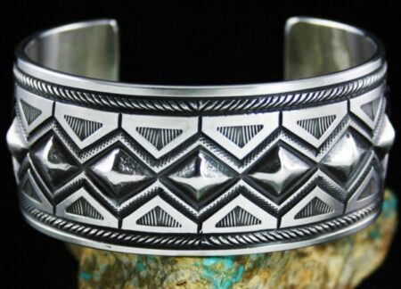 Calvin Martinez Ingot Sterling Silver Reposse Bracelet