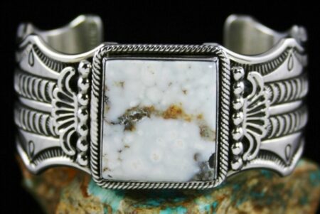 Ned Nez Rare Gem Grade Dry Creek Turquoise Double Sided Bracelet