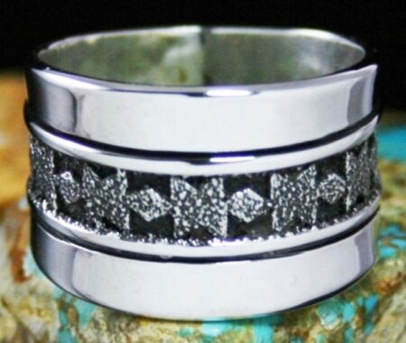 Alfred Joe Navajo Rug Pattern Design Ring