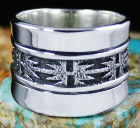 Alfred Joe Navajo Rug Pattern Design Ring