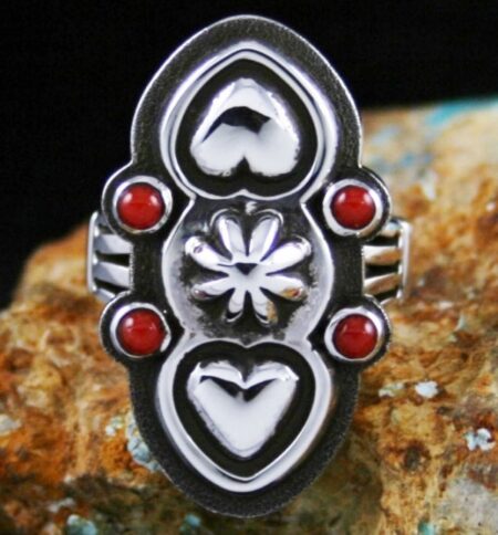 Jennifer Curtis Mediterranean Coral Hearts Ring