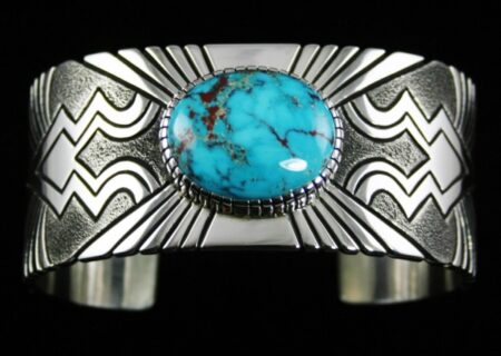 Alton Bedonie Rare Gem Grade Tyrone Turquoise Bracelet